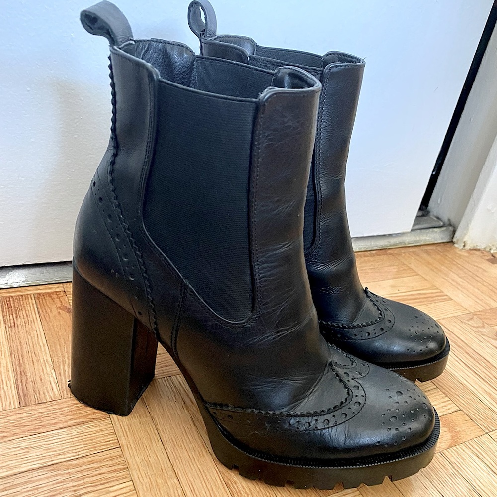 Zara Heeled Leather Boots